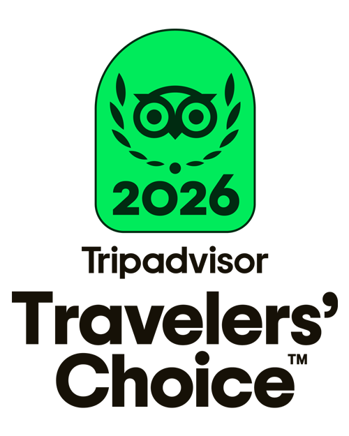 Tripadvisor 2026 Travelers' Choice badge featuring the green owl logo and bold text.